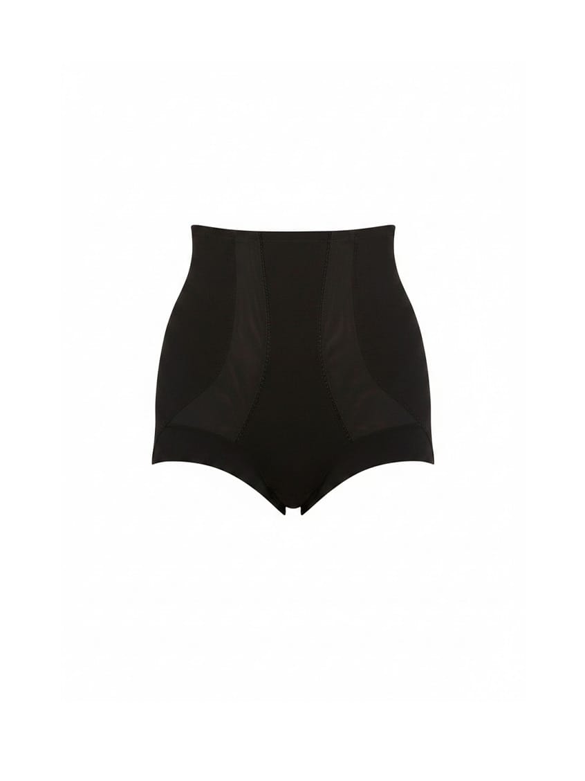 Black high-waisted underwear on a white background