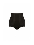 Black high-waisted underwear on a white background