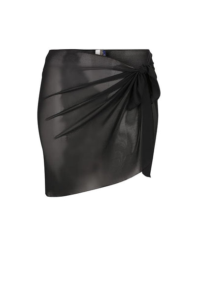 Ghost mannequin short mesh wrap skirt