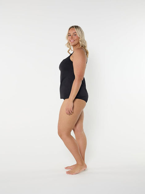 Black Chlorine Resistant Tank Tankini Top