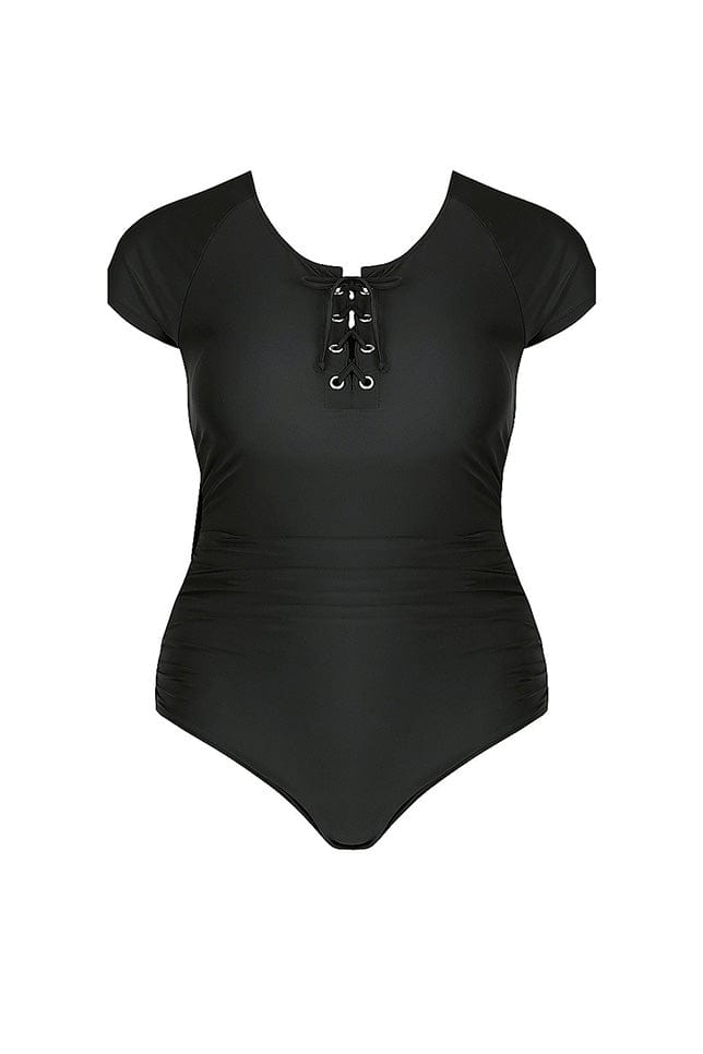 Ghost mannequin black tie one piece