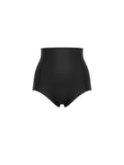 Black high-waisted underwear bottom on a white background