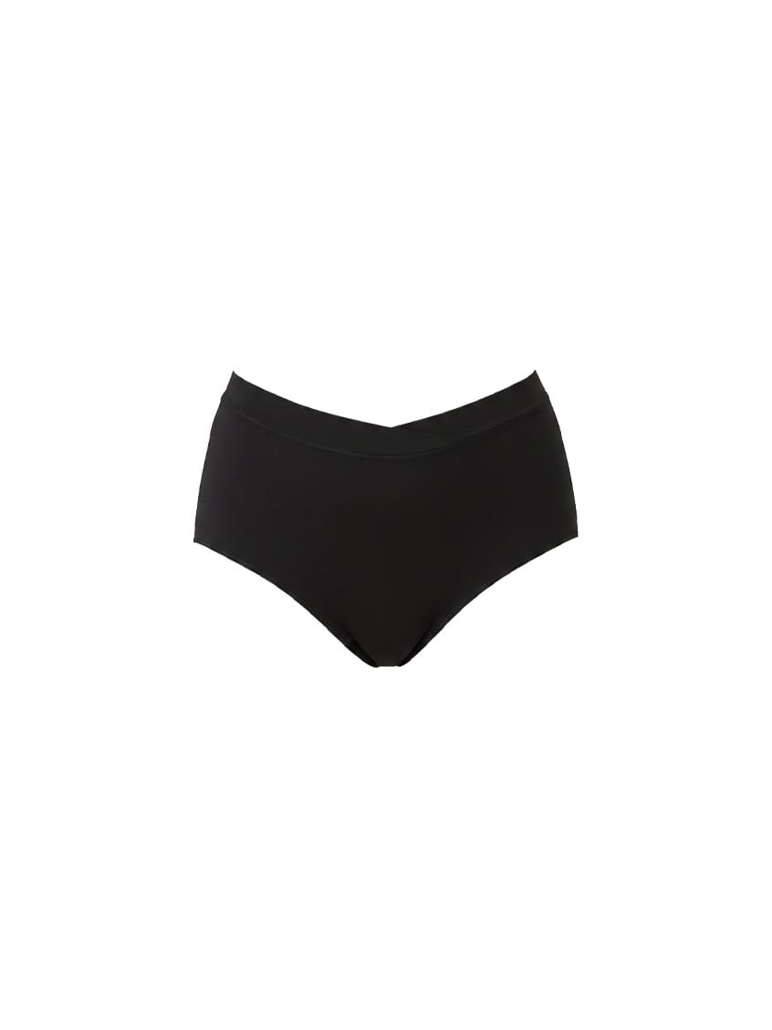 Black tencel brief underwear with criss cross detail