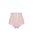 Pink high-waisted underwear on a white background
