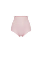 Pink high-waisted underwear on a white background
