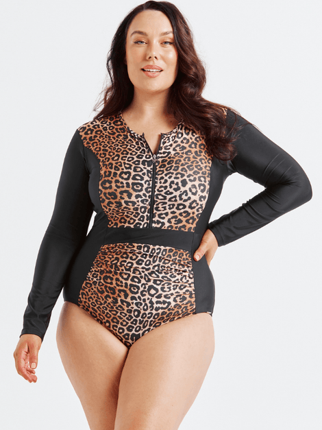 Leopard Sustainable Long Sleeve One Piece