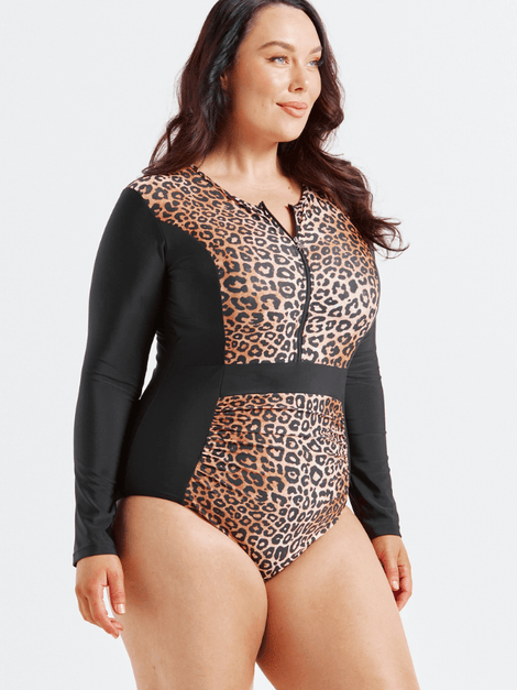 Leopard Sustainable Long Sleeve One Piece