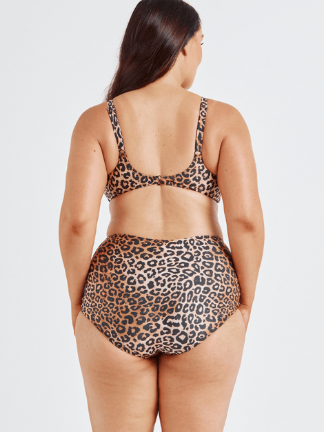 Leopard Sustainable High Waist Bikini Bottoms