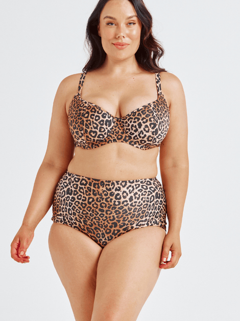 Leopard Sustainable High Waist Bikini Bottoms