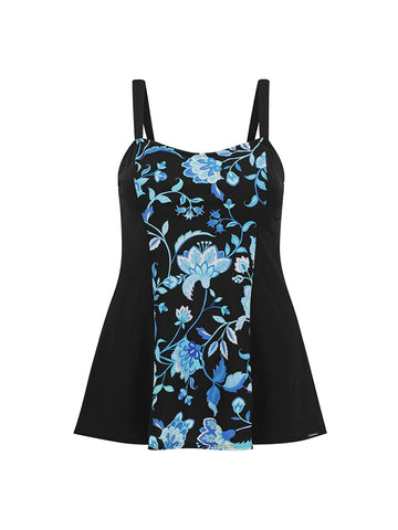 Corsica Turquoise Chlorine Resistant Wide Strap Swim Dress