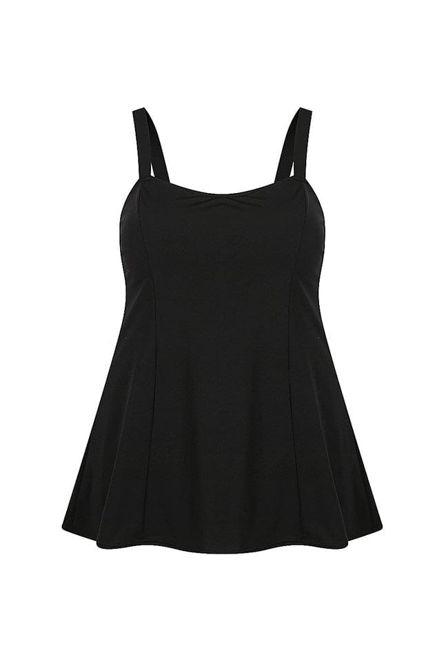 Ghost mannequin black swim dress