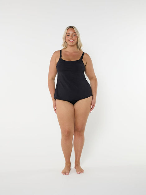 Black Chlorine Resistant Tank Tankini Top
