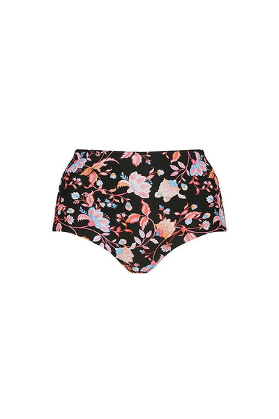 Ghost mannequin black and pink floral bikini bottoms