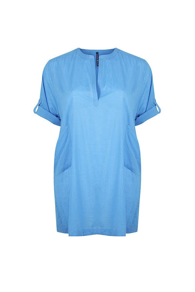 plus size kaftan top blue