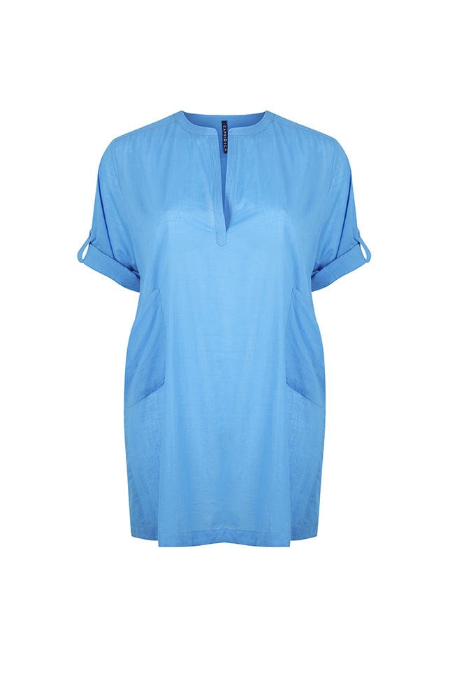 plus size kaftan top blue