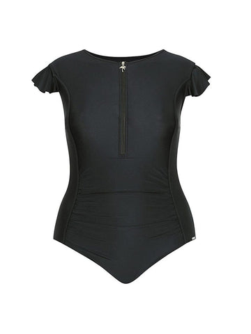 Black Frill Sleeve One Piece