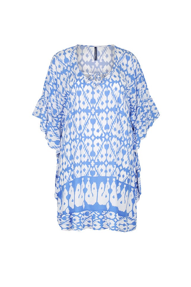 Ghost mannequin blue and white kaftan