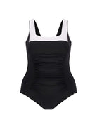 ghost mannequin black with white accent one piece