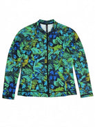 Tropical patterned jacket on a white background