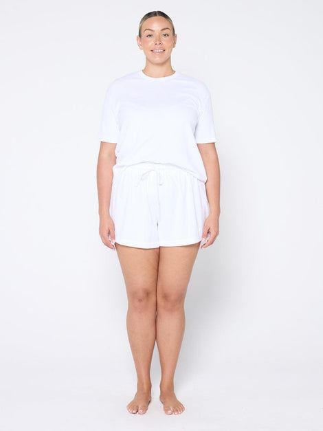 Terry Towelling Shorts White