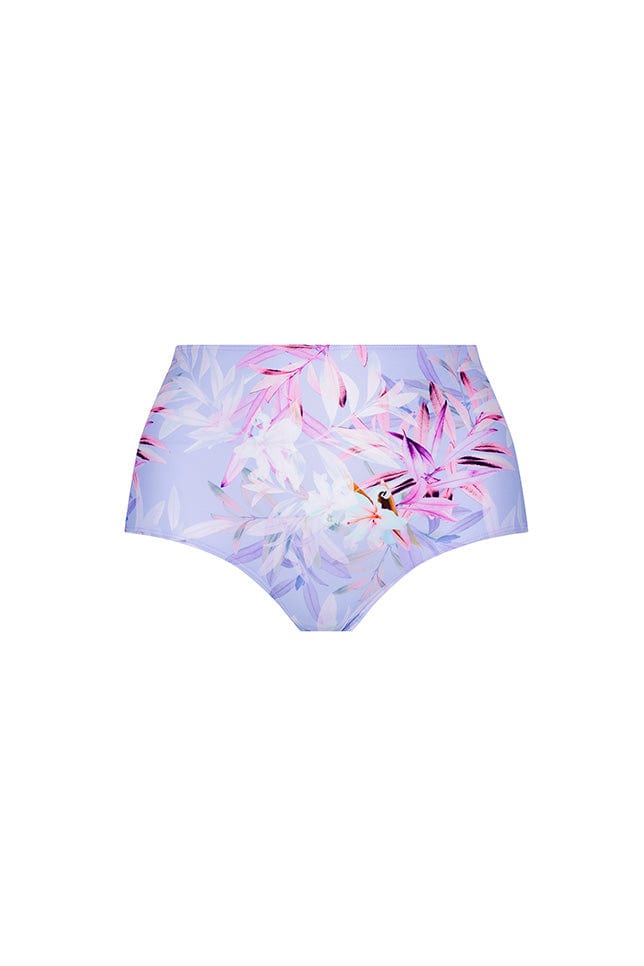 Ghost mannequin of tropical lilac swim bottoms for curve women