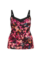 Ghost  mannequin of pink multicoloured underwire tankini top 