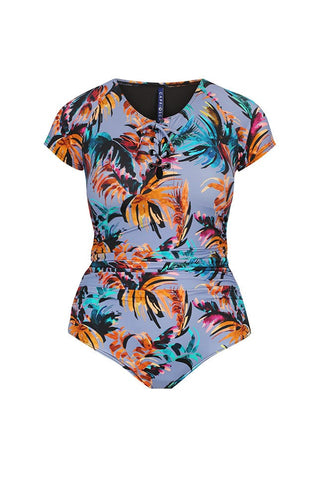 Mauritius Short Sleeve Tie Front One Piece