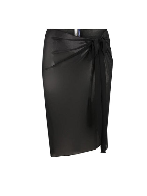 Mesh Tie Long Skirt Black Bottom