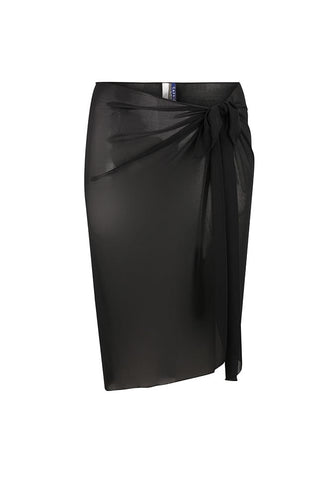Mesh Tie Long Skirt Black Bottom