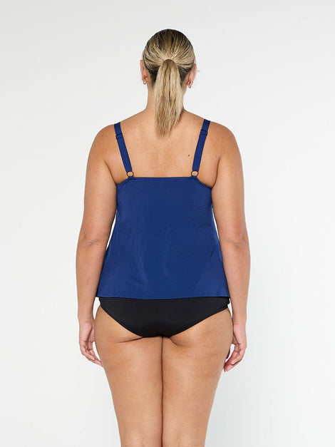 Navy Chlorine Resistant Tank Tankini Top