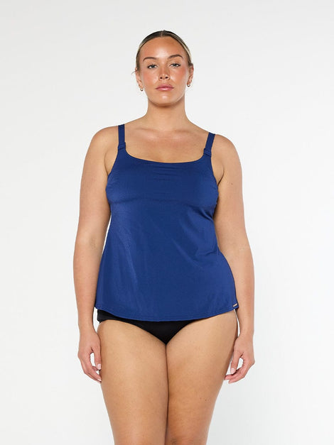 Navy Chlorine Resistant Tank Tankini Top