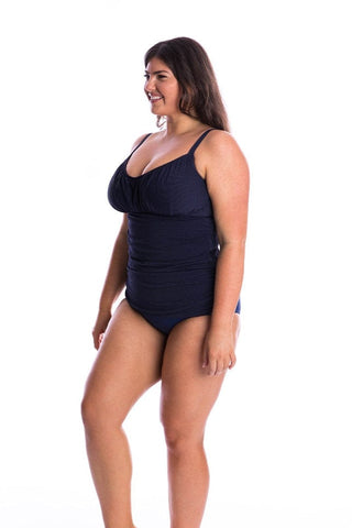 Honey Comb Navy Underwire Tankini