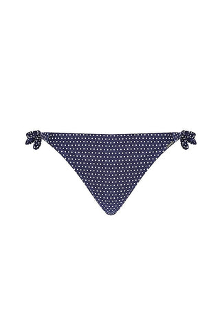 Navy & White Dots Tie Side Bikini Bottoms