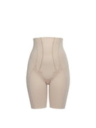 Beige shapewear shorts on a white background