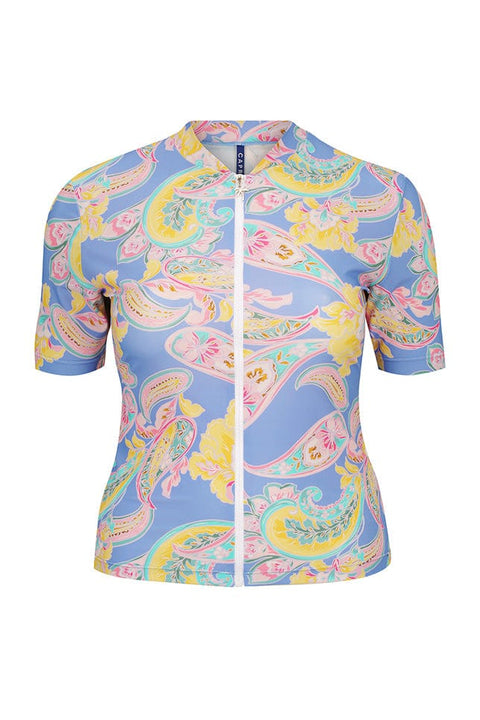 Paisley Pop Short Sleeve Rashie | Plus Size Rash Vest UPF 50+ | Curvy ...