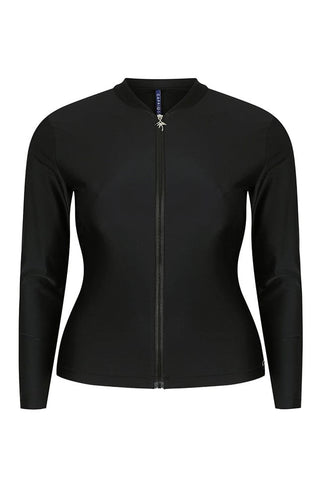 Plain Black Rash Vest Long Sleeve