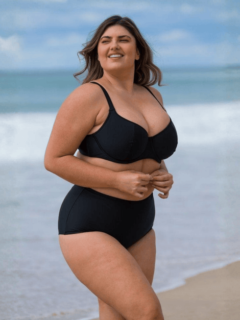 Plain Black Underwire Bikini Top