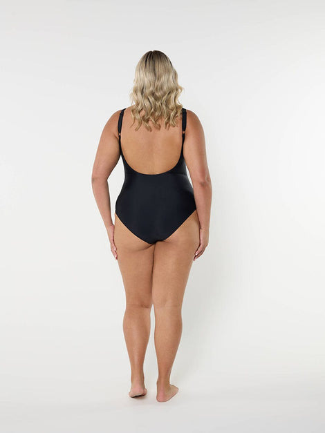 Black Scooped Underwire One Piece