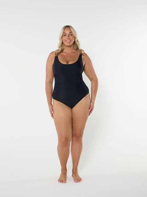 Black Scooped Underwire One Piece