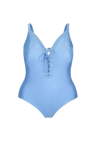 Provence Blue Lace Up One Piece