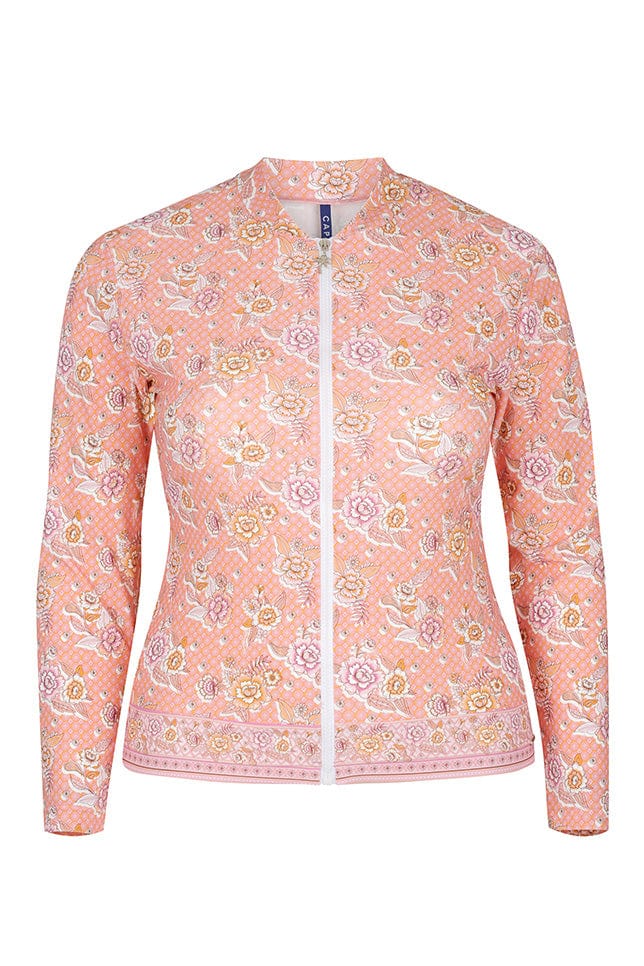 Ghost mannequin pink floral long sleeve rash vest