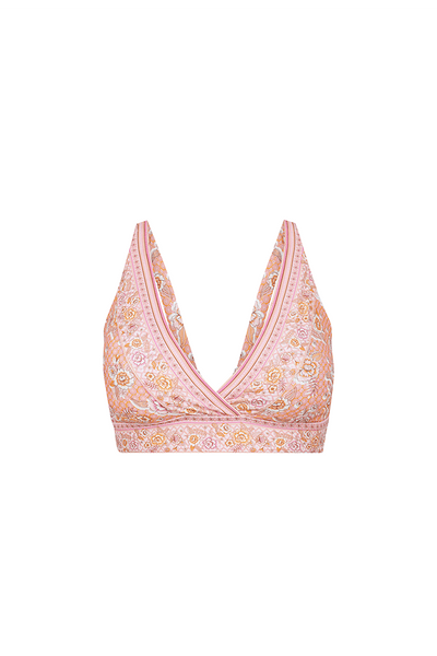 Ghost mannequin blush pink floral v neck bikini top