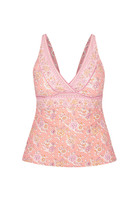 Ghost mannequin blush pink floral v neck tankini