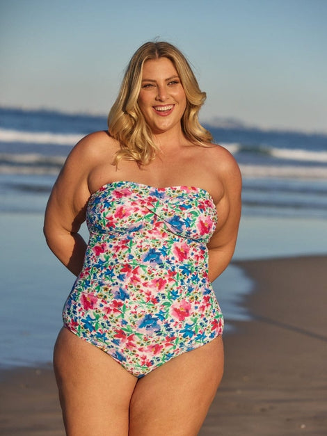 Summer Fields Twist Front Bandeau One Piece