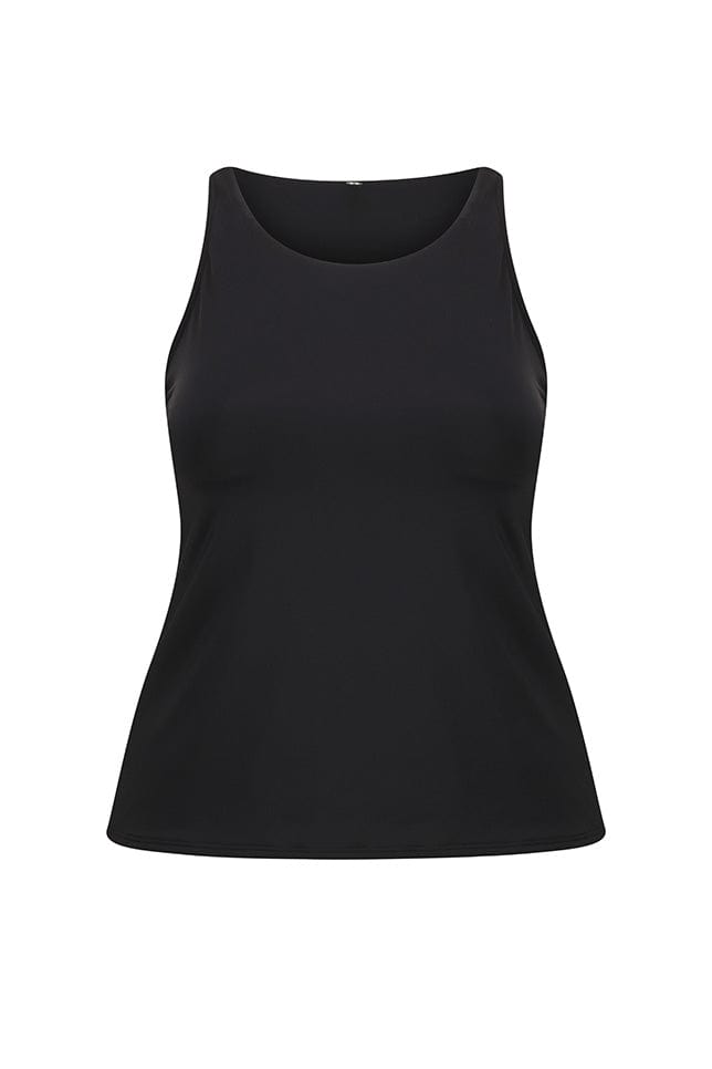 ghost mannequin black high neck tankini