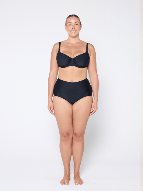 Plain Black Underwire Bikini Top
