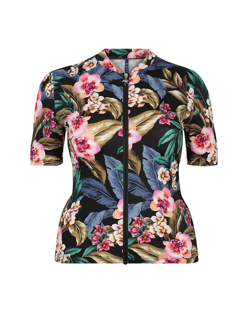 Floral patterned jacket on a white background
