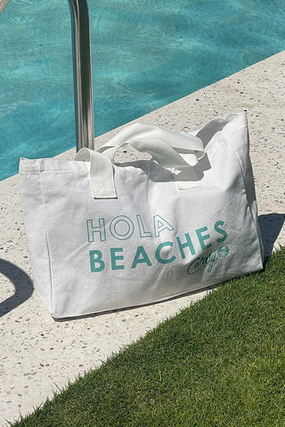 HOLA BEACHES Canvas Tote Beach Bag
