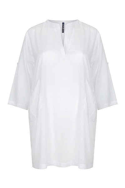 Ghost mannequin white cotton overshirt