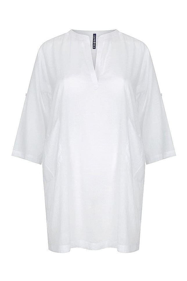 Ghost mannequin white cotton overshirt